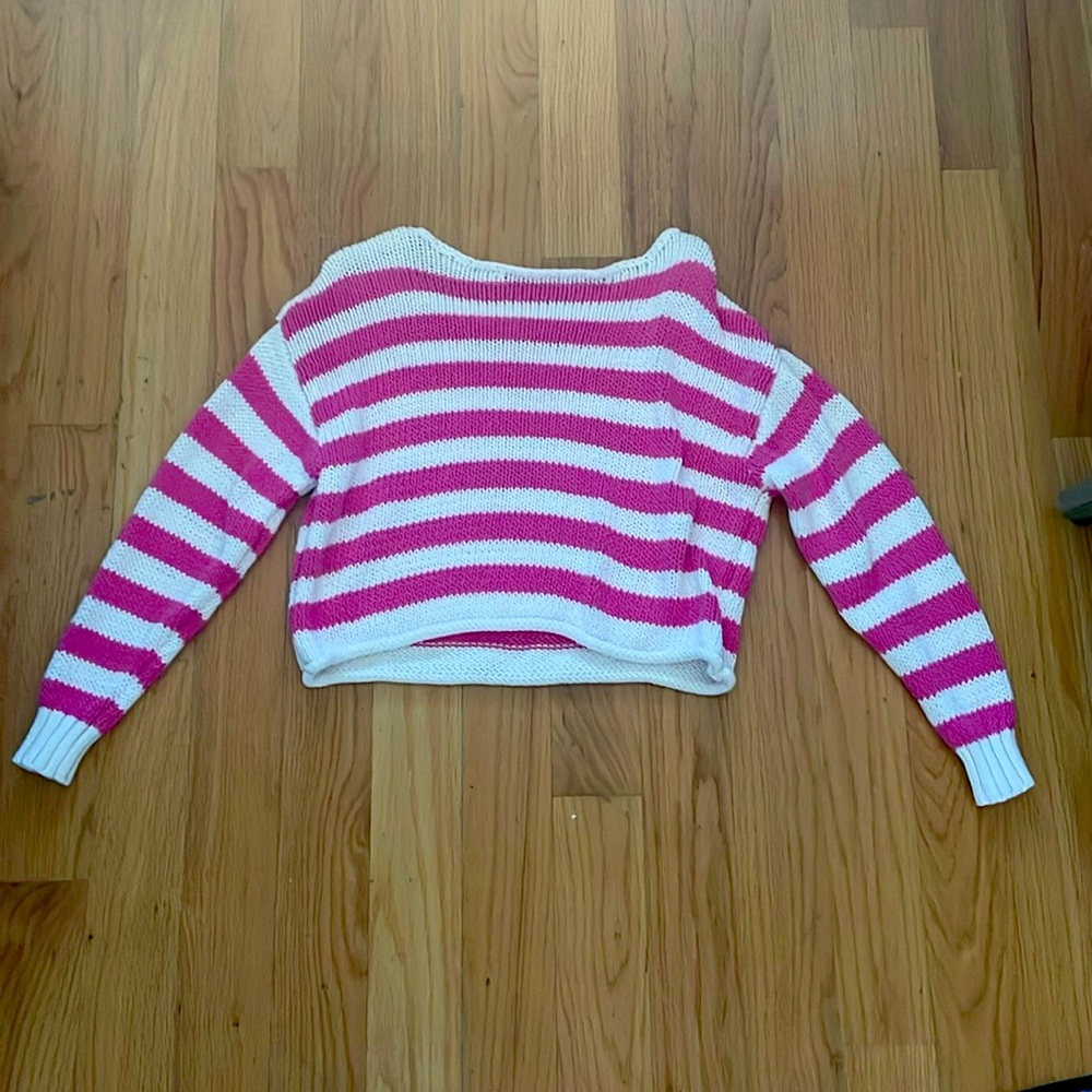 Pink and White Aeerie sweater